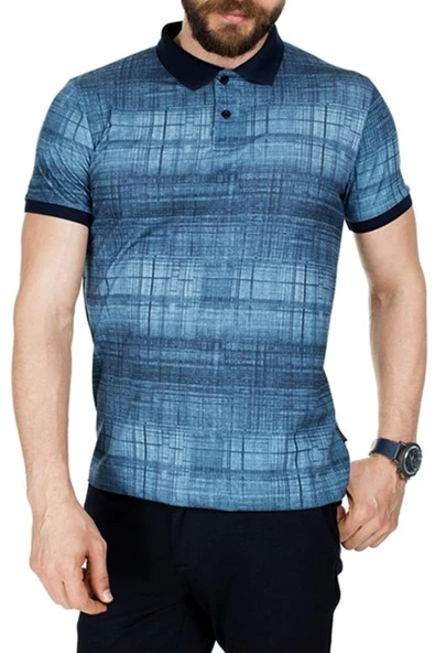 Erkek Polo Yaka Baskılı Tişört BGL-ST00530 - Resim 7
