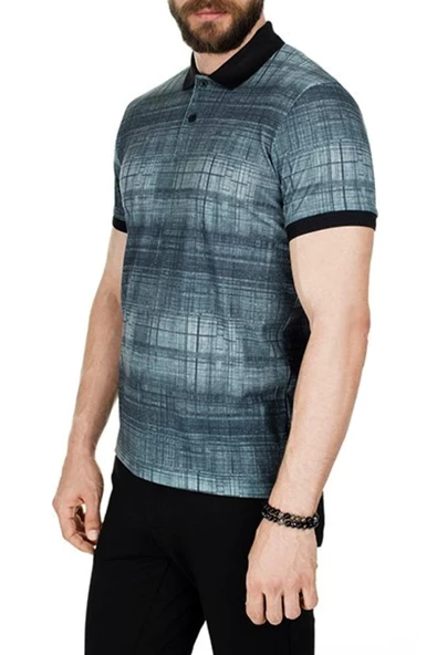 Erkek Polo Yaka Baskılı Tişört BGL-ST00530 - Resim 3