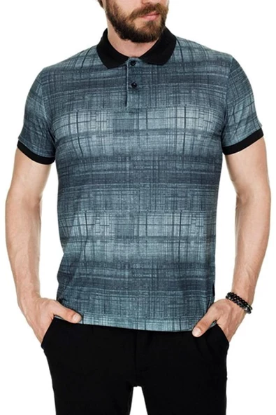 Erkek Polo Yaka Baskılı Tişört BGL-ST00530 - Resim 5