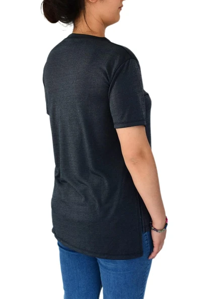 Kadın V Yaka Ön Kısa Arka Uzun Tişört BGL-ST02088 - Resim 11