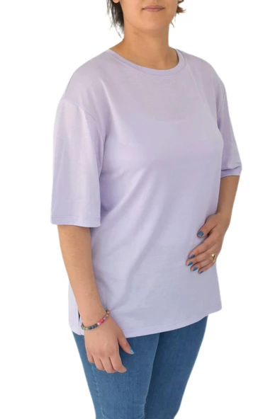 Kadın Sıfır Yaka Simli Tişört BGL-ST02091 - Resim 10