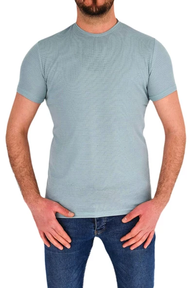 Erkek Sıfır Yaka Tişört T-383 BGL-ST01826 - Resim 3