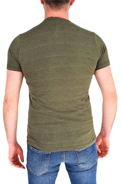 Erkek Sıfır Yaka Cepli Tişört T-865 BGL-ST01837 - Resim 10