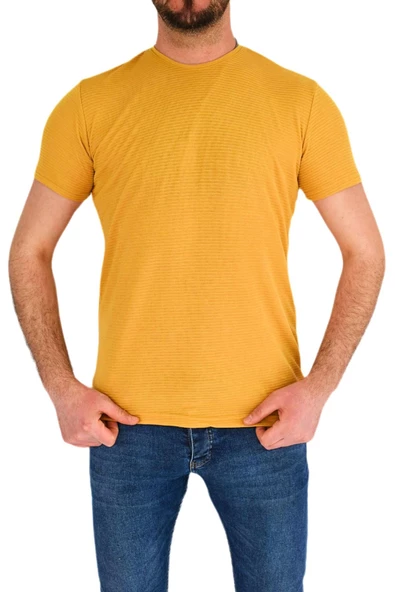 Erkek Sıfır Yaka Tişört T-383 BGL-ST01826 - Resim 4