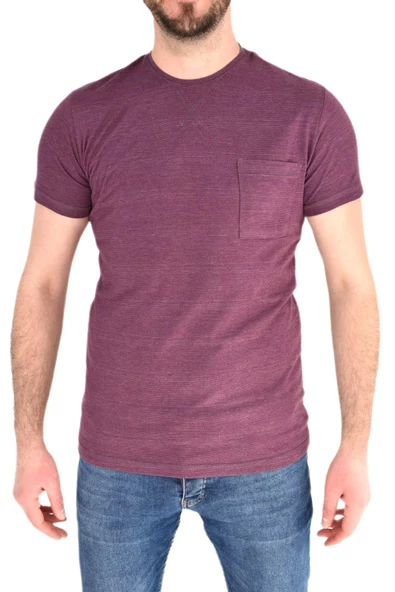 Erkek Sıfır Yaka Cepli Tişört T-865 BGL-ST01837 - Resim 4