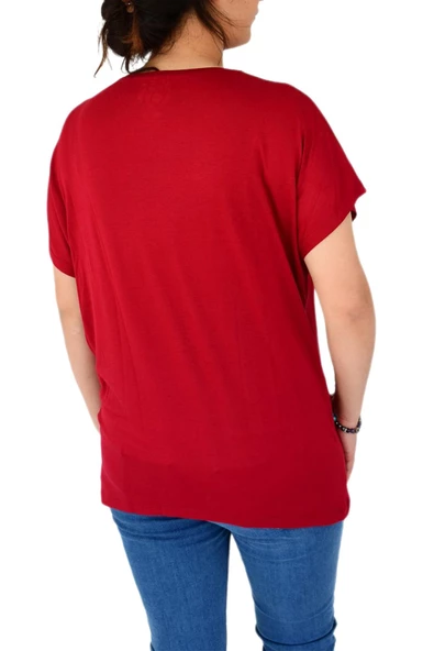 Kadın Yuvarlak Yaka Baskılı Tişört BGL-ST01975 - Resim 5