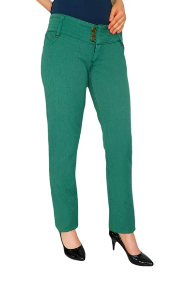 Kadın Kanvas Dar Paça Düşük Bel Pantolon 352 BGL-23615398 - Resim 9