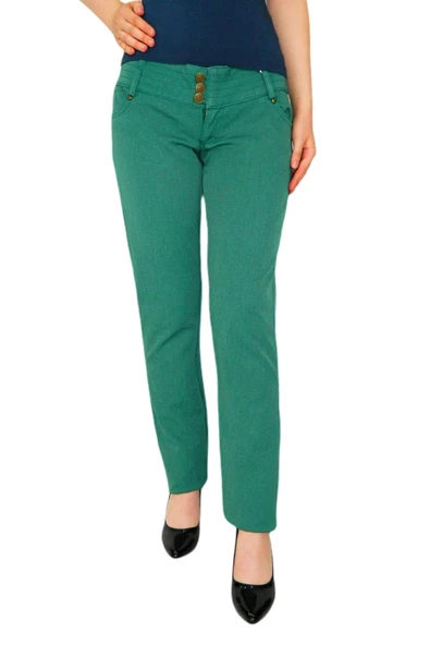 Kadın Kanvas Dar Paça Düşük Bel Pantolon 352 BGL-23615398 - Resim 8