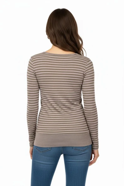KadınKruvaze Uzun Kol Bluz BRGPG3706 - Resim 7