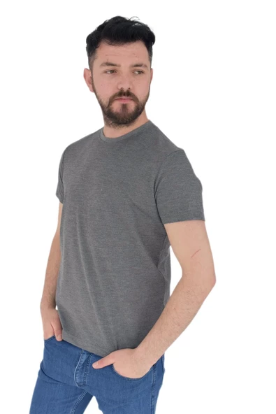 Erkek Büyük Beden Sıfır Yaka Tişört Ottoman BGL-ST01891 - Resim 6