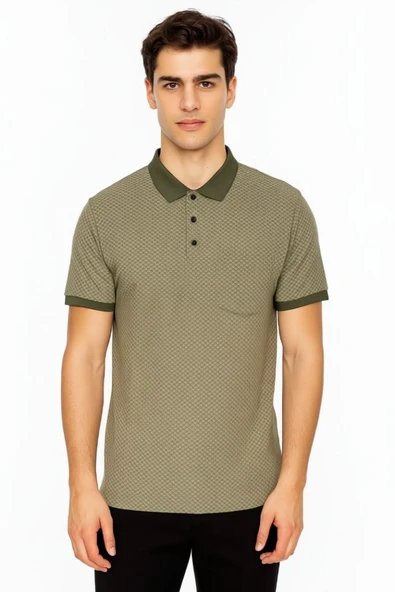 Erkek Polo Yaka Jakarlı Tişört BGL-ST00535 - Resim 4