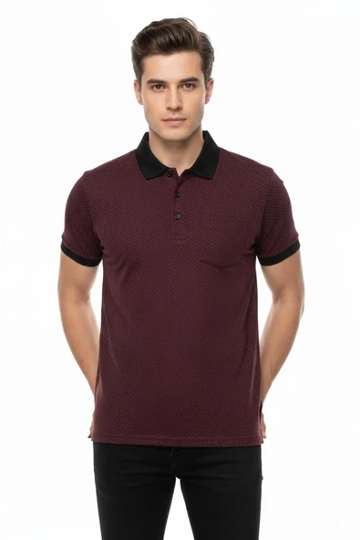 Erkek Polo Yaka Jakarlı Tişört BGL-ST00535 - Resim 3