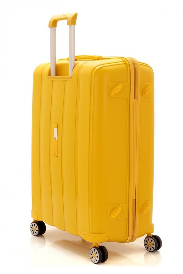MÇS Büyük Boy Sarı Polipropilen Valiz V305 75 Cm - 4