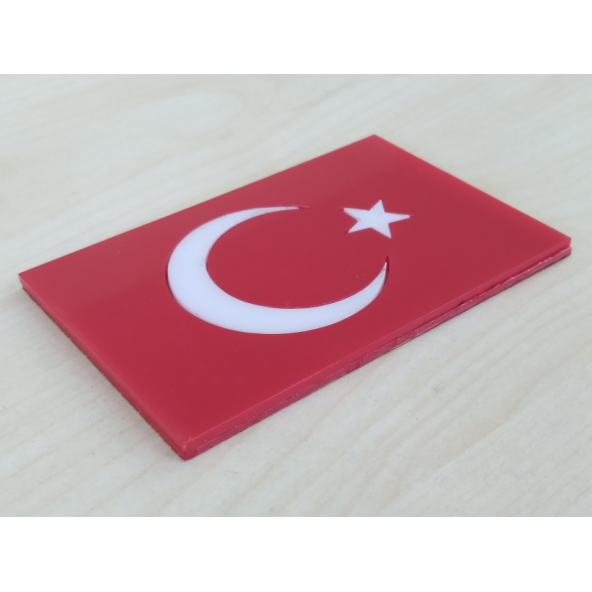 AY YILDIZ 9x6cm YAPIŞTIRMALI DÖRT KÖŞE (PANJUR ARMASI) TÜRK BAYRAĞI, AY YILDIZ ARMASI, AY YILDIZ LOGO - 2