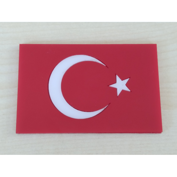 AY YILDIZ 9x6cm YAPIŞTIRMALI DÖRT KÖŞE (PANJUR ARMASI) TÜRK BAYRAĞI, AY YILDIZ ARMASI, AY YILDIZ LOGO
