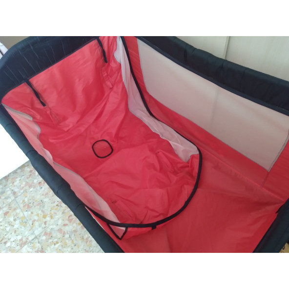 KATLANIR SALLANAN BEŞİK KIRMIZI (TEMİZ 2.EL) (ÇOK FONKSİYONLU CİBİNDİRİKLİ) BEBEK YATAĞI - 2