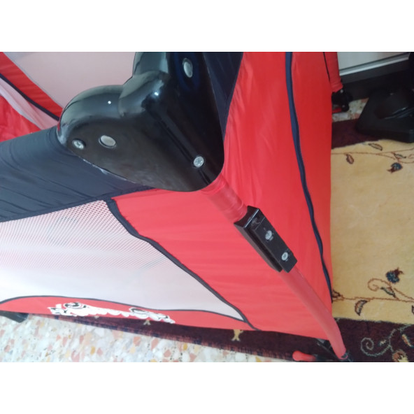 KATLANIR SALLANAN BEŞİK KIRMIZI (TEMİZ 2.EL) (ÇOK FONKSİYONLU CİBİNDİRİKLİ) BEBEK YATAĞI - 4