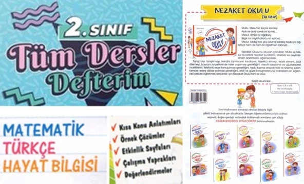 Tüm Dersler Günlük Akıl Defterim Nezaket Okulu Hikâye Seti 2.Sınıf