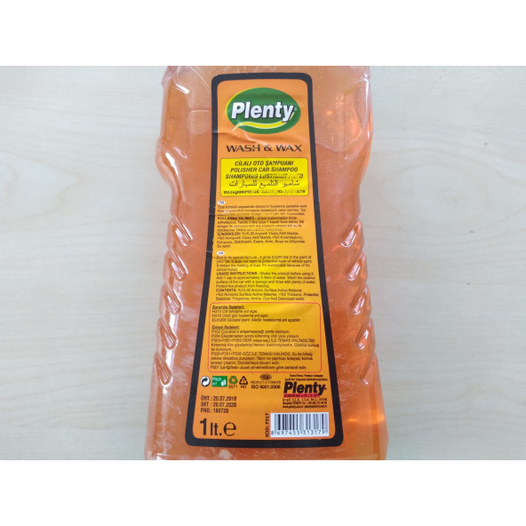 OTO YIKAMA ŞAMPUANI CİLALI Plenty (1LİTRE) CİLALI ARABA YIKAMA ŞAMPUANI - 3
