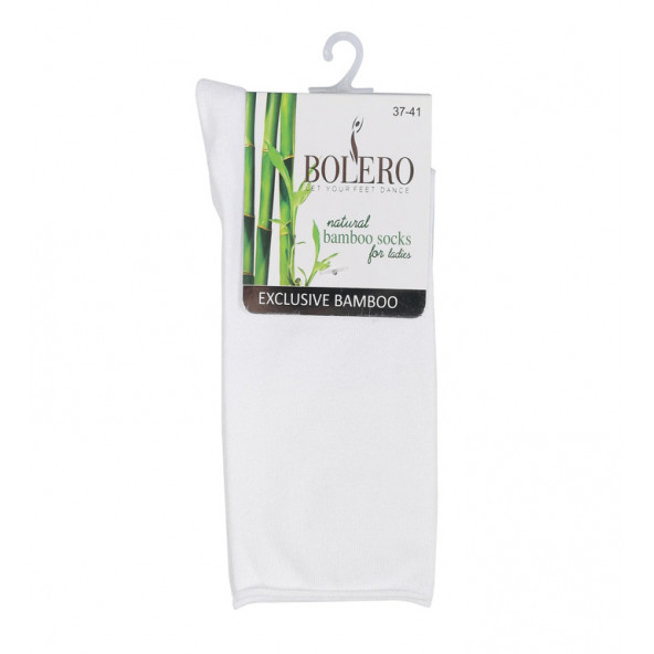 Bolero Yazlık Şık %80 Bambu Roll Top Lastiksiz Kadın Beyaz Bambu Soket Çorap - 4