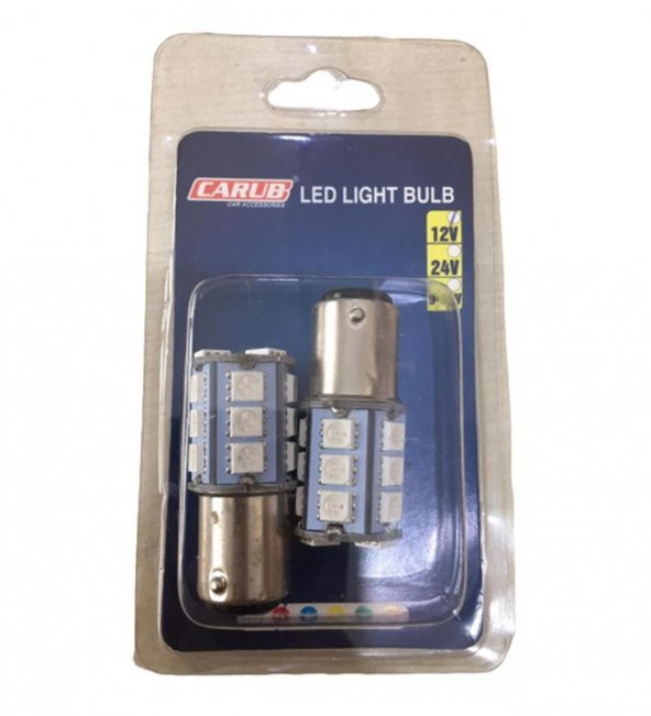 MOTOSİKLET VE OTOMOBİL STOP AMPUL 18LED 1016 ÇAKAR KIRMIZI ŞAŞI TIRNAK CARUB 2Lİ - 2