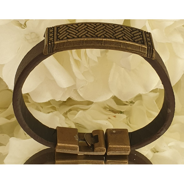 Koyu Kahve Desenli Erkek Bileklik