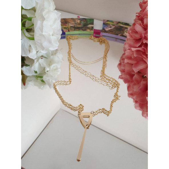 3'lü Gold Kolye