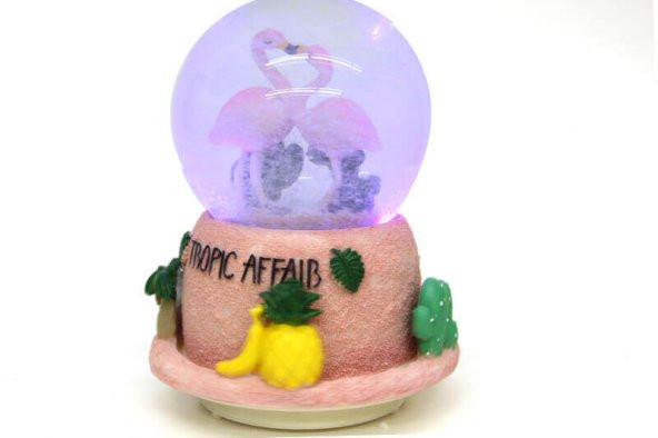 Flamingo Müzikli Püskürtmeli Kar Küresi - 4
