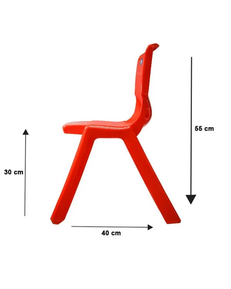 1.Kalite Kırılmaz Çocuk Sandalyesi – Kreş ve Anaokulu Sandalyesi Kırmızı - Resim 2