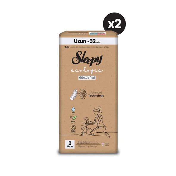 Sleepy Ecologic Premium Plus Günlük Ped Uzun 64 Adet Ped - 2
