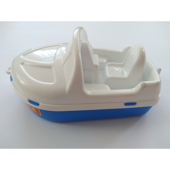 POLESIE OYUNCAK TEKNE 18CM, YARIŞ TEKNESİ (BEYAZ-MAVİ) BANYO HAVUZ DENİZ OYUNCAĞI - 3