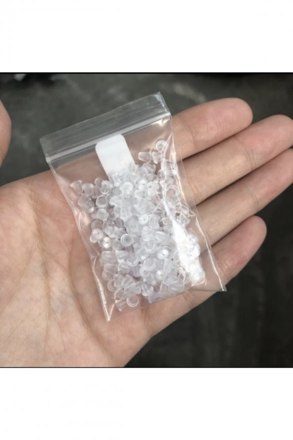 Silikon Şeffaf Küpe Arkası 50 Adet - 2