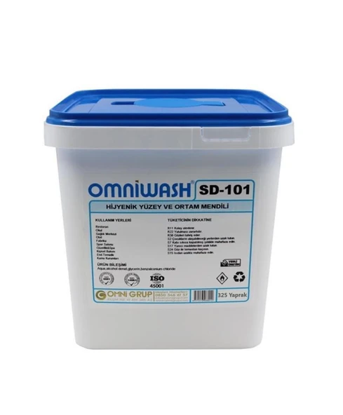 Omniwash SD-101 Hijyenik Yüzey ve Ortam Temizleme Mendili 325 Yaprak