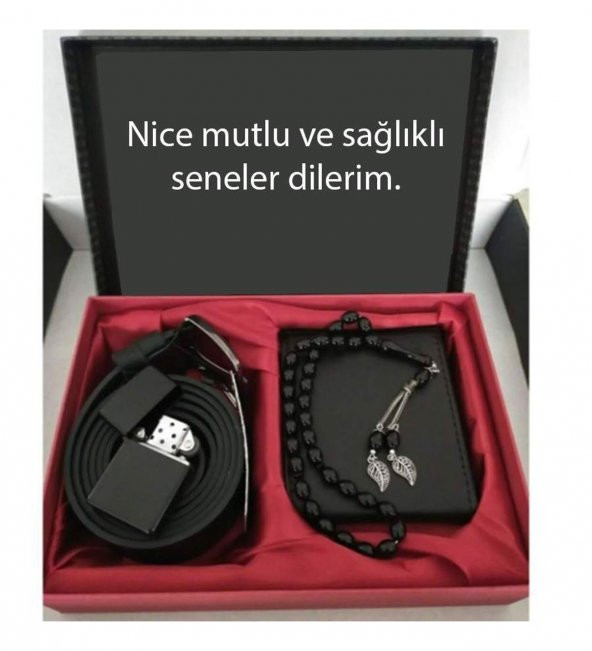 Supertrend Yeni Yıl Hediyesi Cüzdan, Kemer, Tespih Çakmak Seti