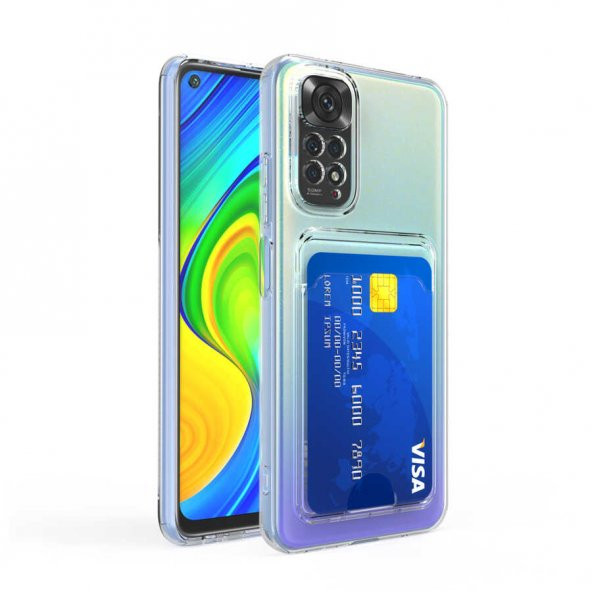 Xiaomi Redmi Note 11 Pro 5G Kılıf Kartlıklı Şeffaf Card Holder Clear Silikon Kapak - 2