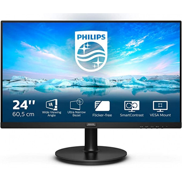 Philips 242V8LA/00 23.8" 75Hz 4ms (HDMI+VGA+Display) Full HD VA LED Monitör