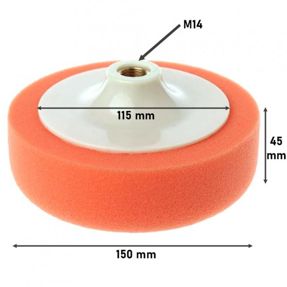 Bondit Turuncu Oto Pasta Cila Parlatma Polisaj Süngeri 150mm + Matkap Aparatı - 3
