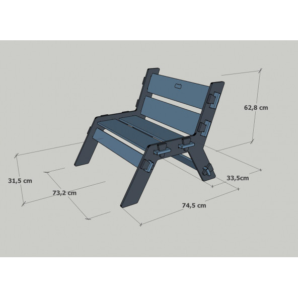 MANDU Ahşap Çocuk Bankı - 5