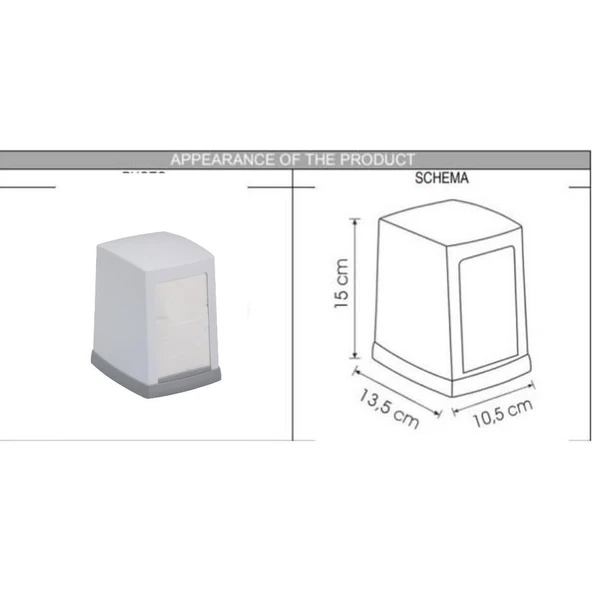 Omnipazar Vialli NP100 Beyaz Masa Üstü Peçete Dispenseri Peçetelik - 2