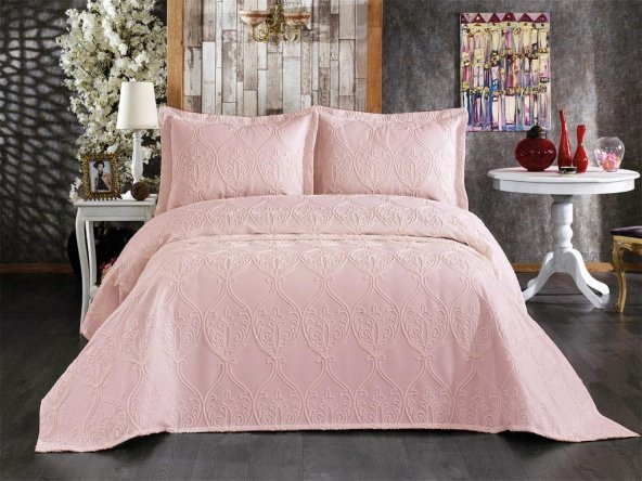 Maya Şönil Çeyizlik Pike Takımı 3 Parça Pudra ürün görseli