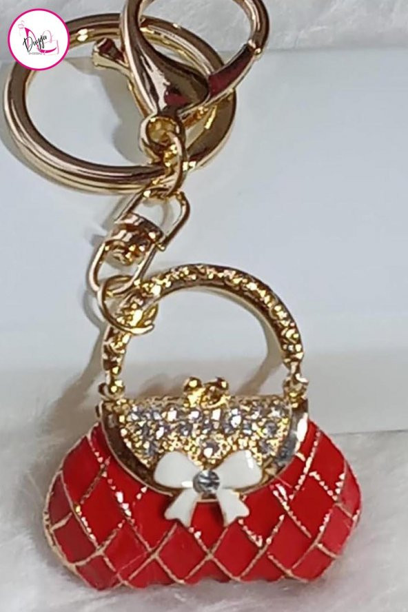 Üç Boyutlu Çanta Figür Anahtarlık Kırmızı