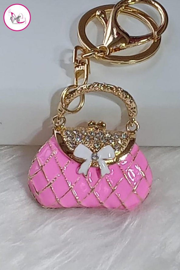Üç Boyutlu Çanta Figür Anahtarlık Pembe - 2