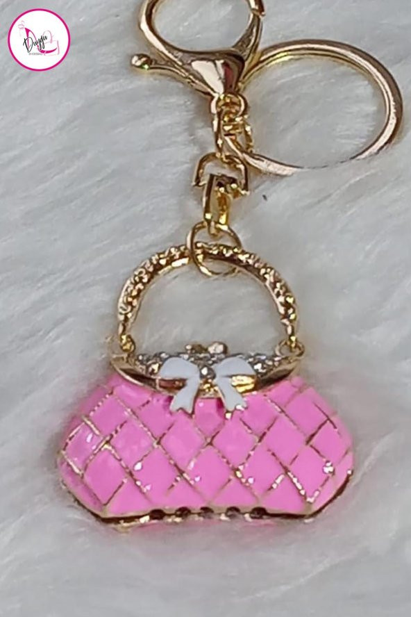 Üç Boyutlu Çanta Figür Anahtarlık Pembe - 4