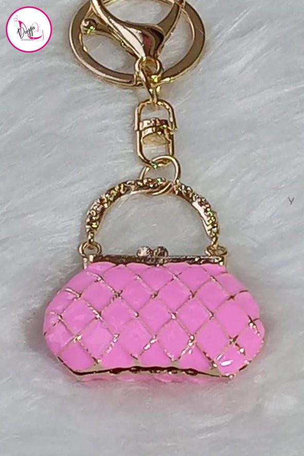 Üç Boyutlu Çanta Figür Anahtarlık Pembe - 5