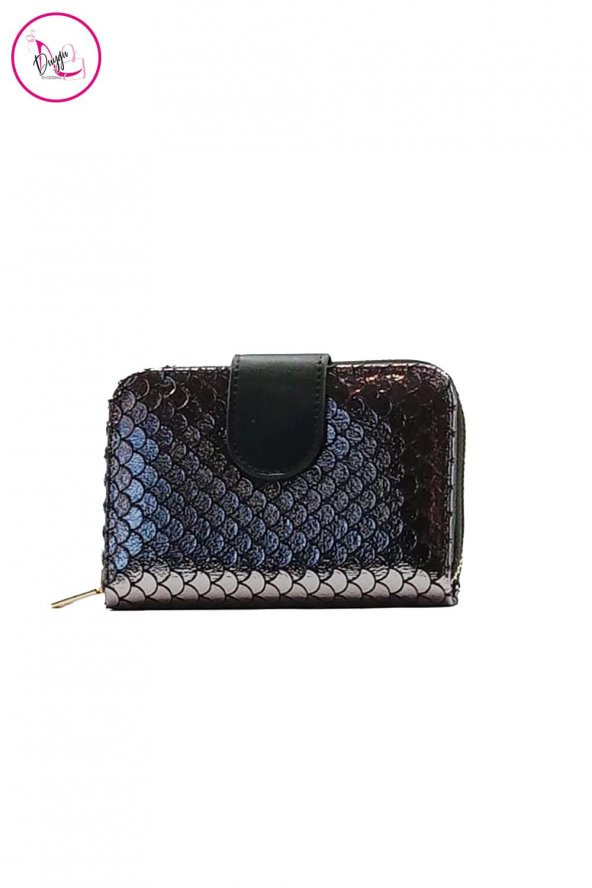 Kadın Cüzdan Fermuarlı Kapaklı Orta Boy Pul Desenli - 3