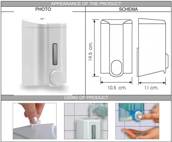 Omnipazar Vialli S4 Sıvı Sabun Dispenseri Aparatı Beyaz 1000 ml - 2