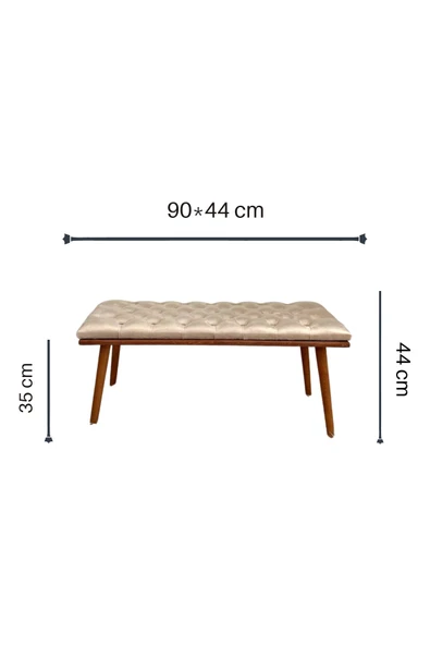 DTM HOME Bej Kapitone Bench Puf - 2