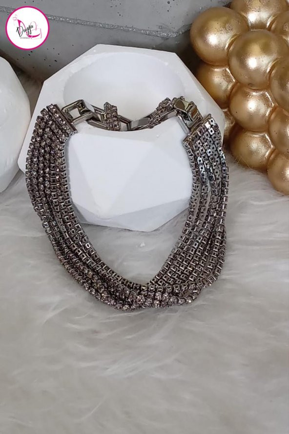 Çelik Pırlanta Sıralı Çok Şık Halhal 23 cm - 4