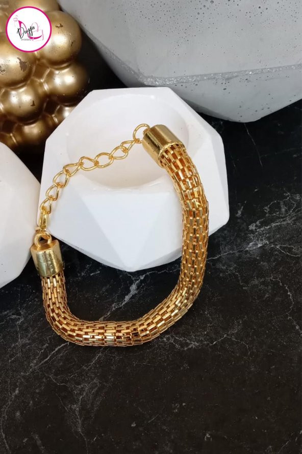 Çelik Tek Sıra Kararmaz Kalın Zincir Gold Halhal 24.5 cm