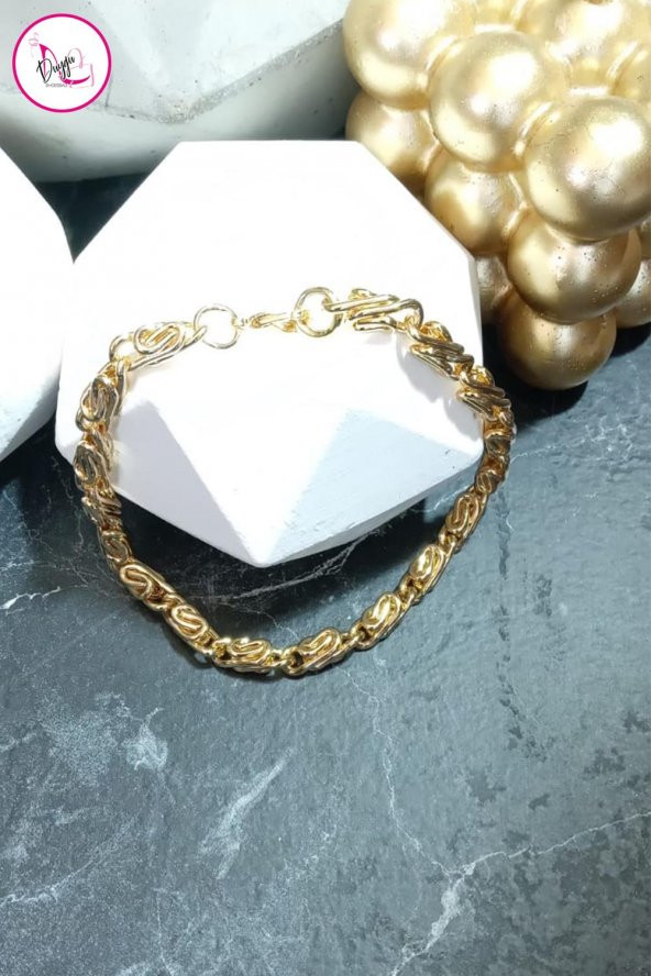 Çelik Tek Sıra Kararmaz Kalın Zincir Gold Halhal 22 cm - 3